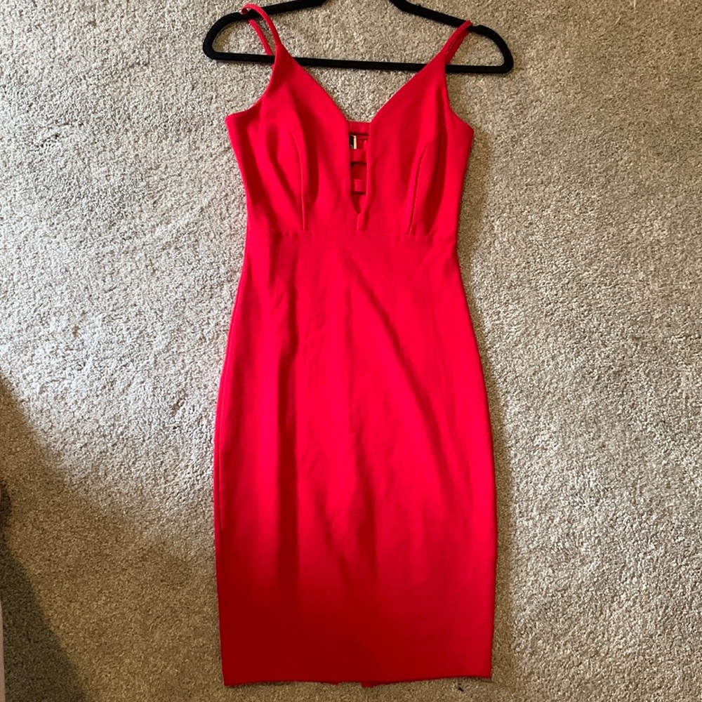 Red mini dress